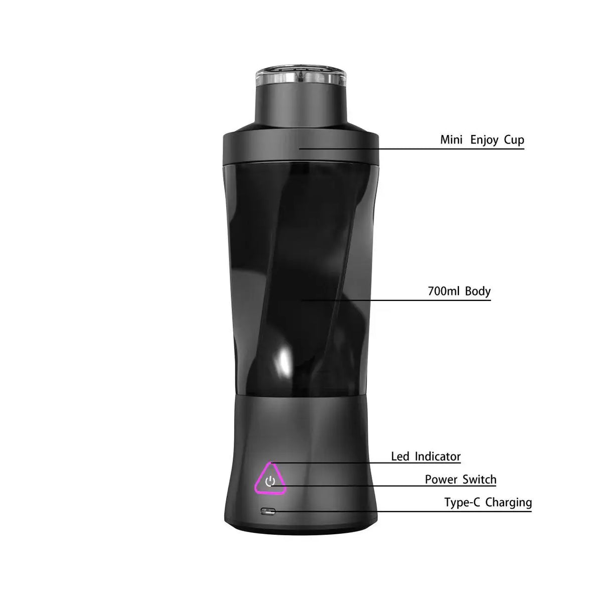 700ml Portable Rechargeable Blender with Travel Lid