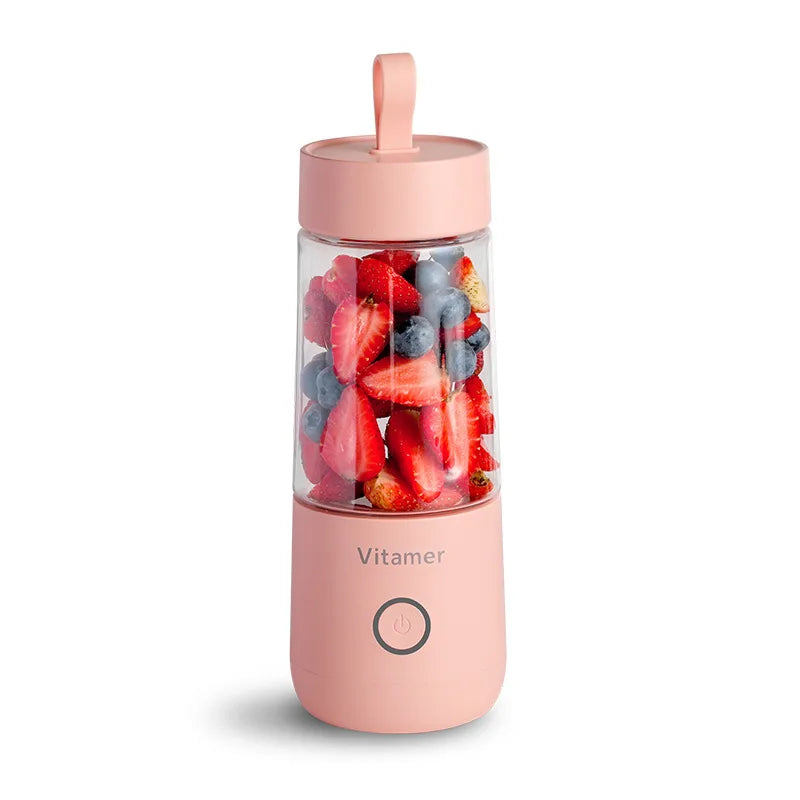 Mini Portable Juicer Cup, 350ml, USB Rechargeable, Stainless Steel Blade