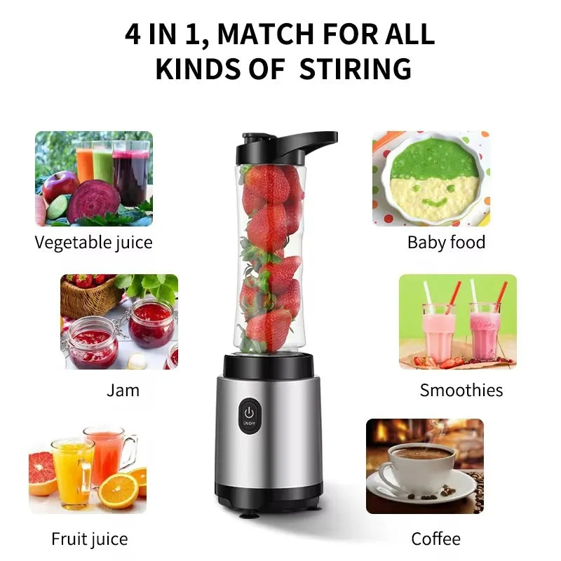 Personal blender with stainless steel blade