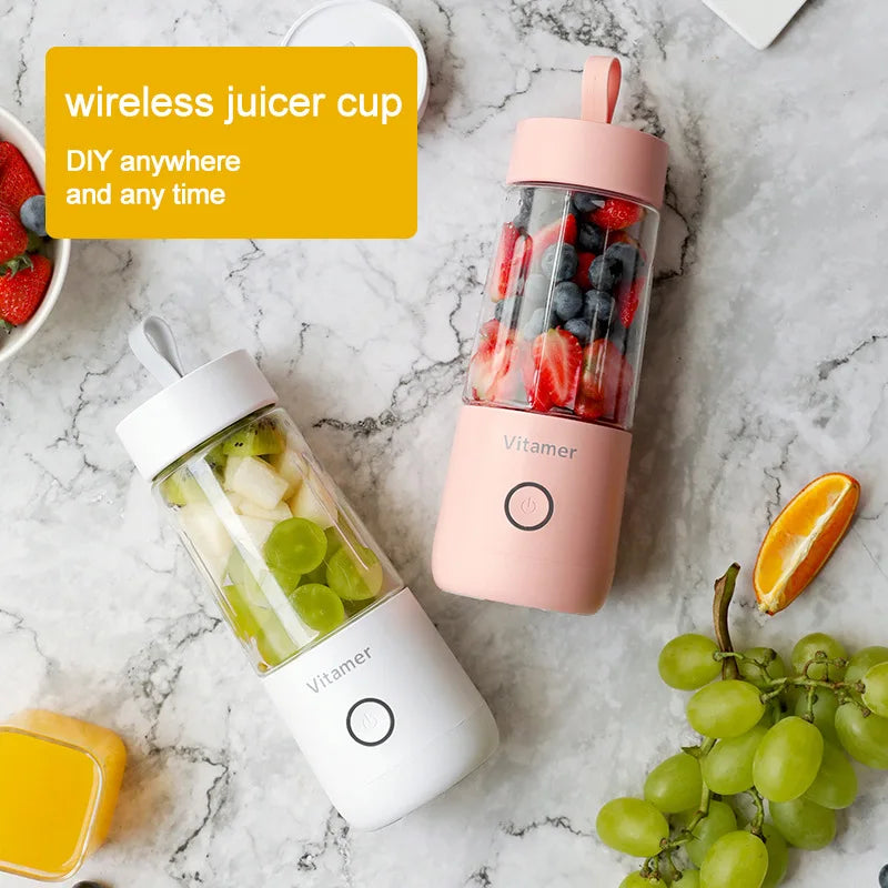 Stainless steel blade inside portable blender